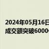2024年05月16日快讯 5月16日截至13时32分，沪深京三市成交额突破6000亿元