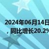 2024年06月14日快讯 1至5月全国铁路发送旅客17.3亿人次，同比增长20.2%