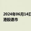 2024年06月14日快讯 优胜劣汰机制持续显效，今年来21只港股退市