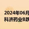 2024年06月18日快讯 港股医药股持续走弱，科济药业B跌超8%