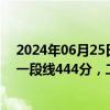 2024年06月25日快讯 2024山东高考分数线公布：普通类一段线444分，二段线150分，特招线521分