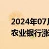 2024年07月02日快讯 银行板块持续走高，农业银行涨超2%