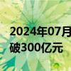 2024年07月10日快讯 中证A50ETF总份额突破300亿元