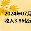 2024年07月12日快讯 中原高速：6月通行费收入3.86亿元