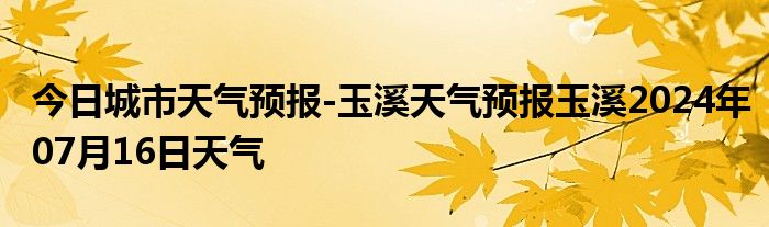 今日城市天气预报