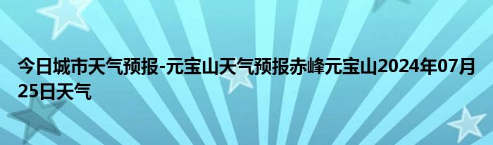 今日城市天气预报