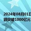 2024年08月01日快讯 8月1日截至9时36分，沪深两市成交额突破1000亿元