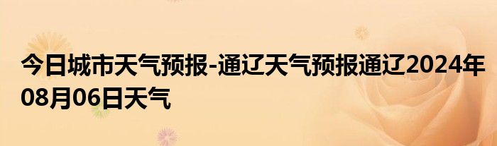 今日城市天气预报