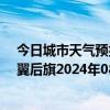 今日城市天气预报-科尔沁左翼后旗天气预报通辽科尔沁左翼后旗2024年08月20日天气