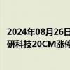 2024年08月26日快讯 消费电子概念股持续走高，金太阳 精研科技20CM涨停