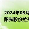 2024年08月26日快讯 房地产板块震荡走高，阳光股份拉升涨停