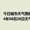 今日城市天气预报-察右后旗天气预报乌兰察布察右后旗2024年08月26日天气