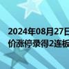 2024年08月27日快讯 房屋检测板块盘初走强，国检集团竞价涨停录得2连板