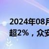 2024年08月28日快讯 香港恒生科技指数跌超2%，众安在线跌超18%