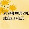 2024年08月28日快讯 比亚迪出现一笔平价大宗交易，共计成交2.37亿元