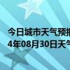 今日城市天气预报-二连浩特天气预报锡林郭勒二连浩特2024年08月30日天气