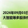 2024年09月03日快讯 机器人概念股震荡拉升，柯力传感 远大智能等多股涨停