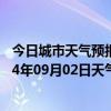 今日城市天气预报-鹰手营子矿天气预报承德鹰手营子矿2024年09月02日天气