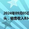 2024年09月05日快讯 牧原股份：前8月生猪销量4478.6万头，销售收入834.51亿元