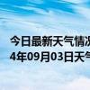 今日最新天气情况-铁干里克天气预报巴音郭楞铁干里克2024年09月03日天气