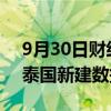 9月30日财经快讯：谷歌将投资10亿美元在泰国新建数据中心