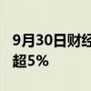 9月30日财经快讯：富时中国A50指数期货涨超5%