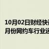 10月02日财经快讯：网约车监管信息交互系统发布2024年8月份网约车行业运行基本情况