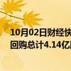 10月02日财经快讯：阿里巴巴：第三季度以41亿美元总价回购总计4.14亿股普通股