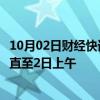 10月02日财经快讯：伊朗民航组织：暂时取消境内所有航班直至2日上午