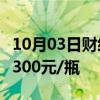 10月03日财经快讯：飞天茅台散瓶价格重上2300元/瓶