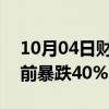 10月04日财经快讯：Spirit Airlines美股盘前暴跌40%