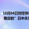 10月04日财经快讯：石破茂：愿与中方共同打造“建设性的 稳定的”日中关系