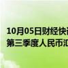 10月05日财经快讯：中国银行研究院：内外部因素共同推动第三季度人民币汇率升值