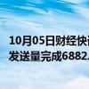 10月05日财经快讯：国庆假期运输以来，国家铁路累计货物发送量完成6882.3万吨