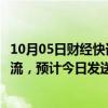 10月05日财经快讯：长三角多地车站午后将迎来首波返程客流，预计今日发送363万人次