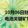 10月06日财经快讯：印度与美国签协议加强电池关键矿物供应链