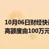 10月06日财经快讯：浙江宁波：首次申请住房公积金贷款最高额度由100万元/户提高至130万元/户