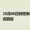 10月06日财经快讯：伊朗表示将对以色列的袭击行动做出相应回应