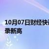 10月07日财经快讯：全球基金对印度股票的净卖出规模创纪录新高