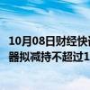 10月08日财经快讯：闻泰科技：新增减持实施主体，格力电器拟减持不超过1%公司股份