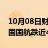 10月08日财经快讯：民航板块单边下坠，中国国航跌近4%