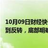 10月09日财经快讯：中信建投：A股市场的下行趋势已经得到反转，底部明确