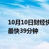 10月10日财经快讯：安徽宣城至绩溪高铁11日开通运营，最快39分钟