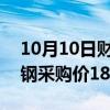 10月10日财经快讯：今日100家钢厂下调废钢采购价18100元