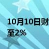 10月10日财经快讯：沪指 深证成指涨幅扩大至2%