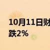 10月11日财经快讯：富时中国A50指数期货跌2%