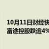 10月11日财经快讯：中概股美股盘前多数走低，老虎证券 富途控股跌逾4%