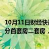 10月11日财经快讯：湖南个人住房贷款政策再优化：不再区分首套房二套房，最低首付款比例不低于15%