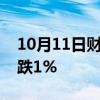 10月11日财经快讯：富时中国A50指数期货跌1%